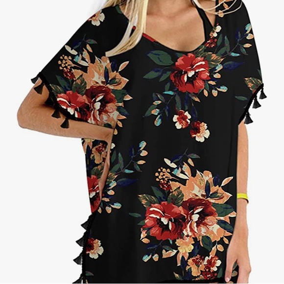 Women Chiffon Tassel Swimsuit Cover Up Beach Coverups for Swimwear - Picture 1 of 4